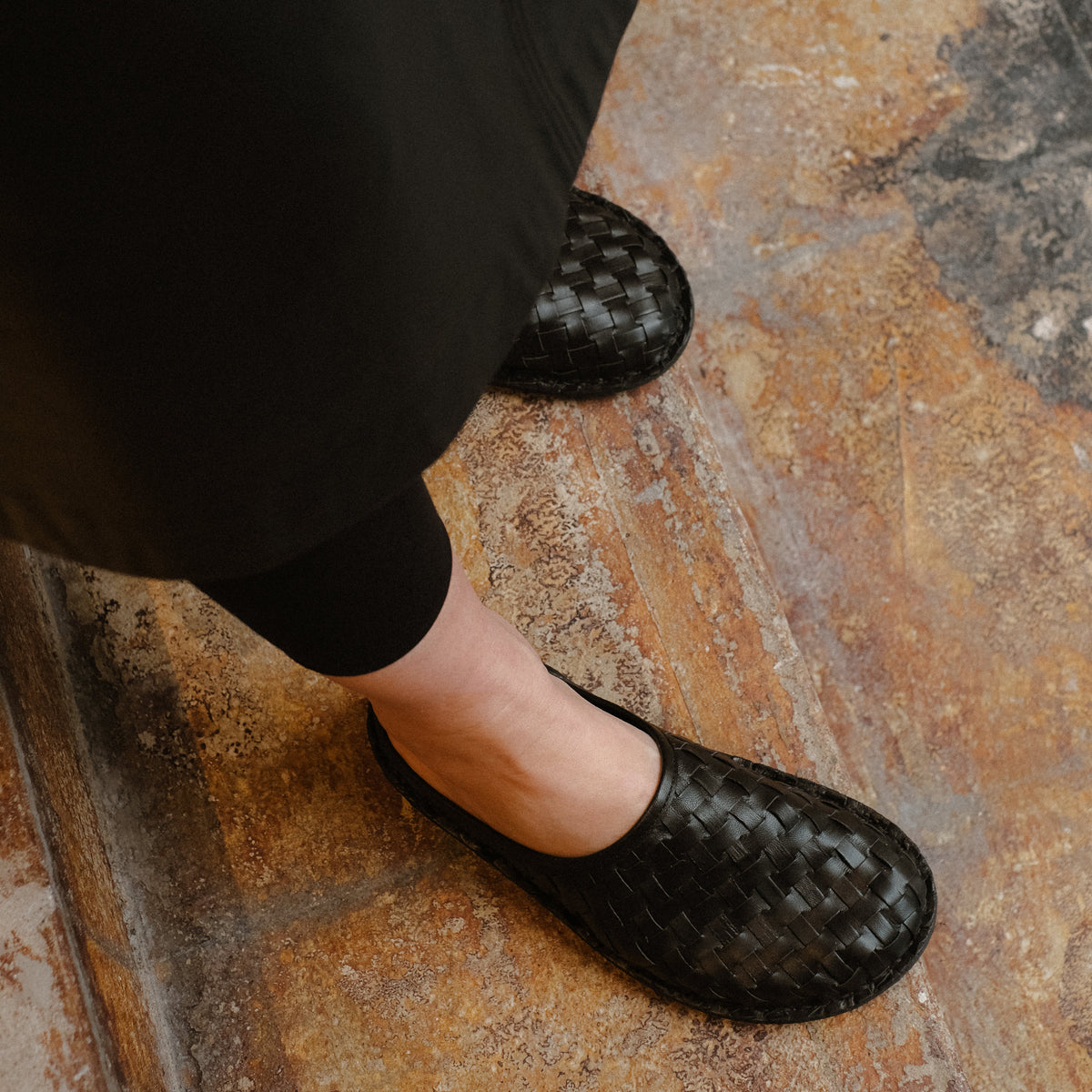 Vibae Roma Woven Leather Unisex Preto Black